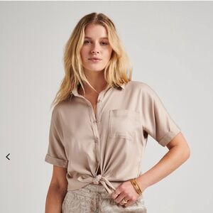 NWT Travis Matthew Women's Tie Front Button Top Size M